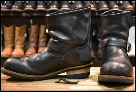 【10D 中古 08年】レッドウィング 2976 ショート エンジニア 黒 ブラッククローム スチールトゥ ブーツ redwing HOPESMORE