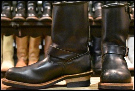 【8D 良品 07年】レッドウィング 2268 エンジニア 黒 ブラッククローム スチールトゥ プルオン ブーツ redwing HOPESMORE