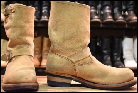 【9D 良品 07年】レッドウィング 8268 スエード エンジニア ホーソーンアビレーンラフアウト スチールトゥ ブーツ redwing HOPESMORE