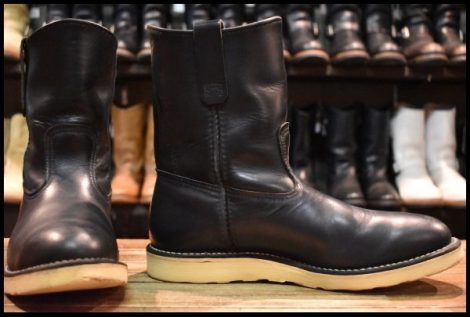 【9E 良品 07年】レッドウィング 8169 ペコス 黒 ブラッククローム プルオン クッションソール ブーツ redwing pecos HOPESMORE