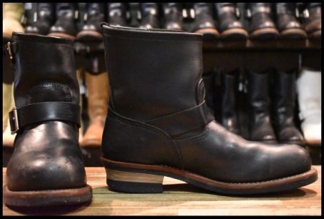 【9.5D 良品 11年】レッドウィング 2976 ショート エンジニア 黒 ブラッククローム スチールトゥ ブーツ redwing HOPESMORE