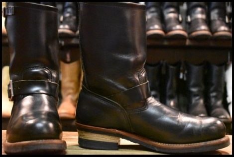 【8.5D 箱付 良品 13年】レッドウィング 2268 エンジニア 黒 ブラッククローム スチールトゥ プルオン ブーツ redwing HOPESMORE