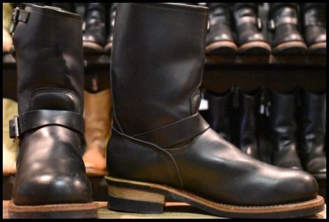 【9D 良品 PT99プリント 旧シルエット 05年】レッドウィング 2268 エンジニア 黒 ブラッククローム ブーツ redwing HOPESMORE