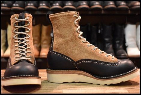【7E 箱付 美品 18年】WESCO ウエスコ カスタムジョブマスターLTT ブラック×バーラップラフアウト ラプターソール ブーツ HOPESMORE