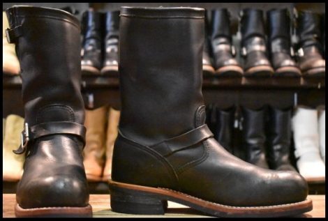 【9.5E 良品 白タグ】Chippewa チペワ 27899 エンジニア 黒 ブラック 11インチハイト スチールトゥ ブーツ HOPESMORE