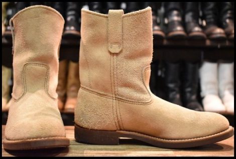 【8.5E 良品 旧羽タグ 94年】レッドウィング 1188 スエード ペコス タン ラフアウト ベージュ ブーツ redwing pecos HOPESMORE