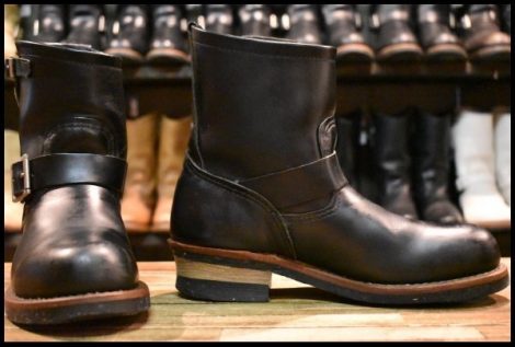 【7D 良品 11年】レッドウィング 2976 ショート エンジニア 黒 ブラッククローム スチールトゥ ブーツ redwing HOPESMORE