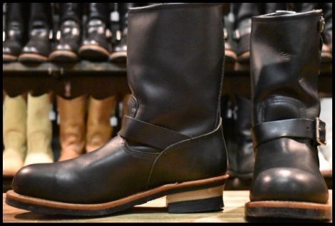 【10D 良品 08年】レッドウィング 2268 エンジニア 黒 ブラッククローム スチールトゥ プルオン ブーツ redwing HOPESMORE