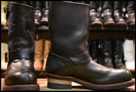 【7.5D 良品 13年】レッドウィング 2268 エンジニア 黒 ブラッククローム スチールトゥ プルオン ブーツ redwing HOPESMORE