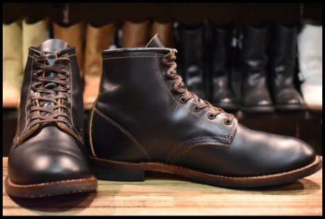【9D 美品 22年】レッドウィング 9060 ベックマン ブラッククローンダイク 黒 茶芯 フラットボックス ブーツ redwing HOPESMORE