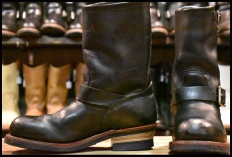【7.5D 良品 13年】レッドウィング 2268 エンジニア 黒 ブラッククローム スチールトゥ プルオン ブーツ redwing HOPESMORE