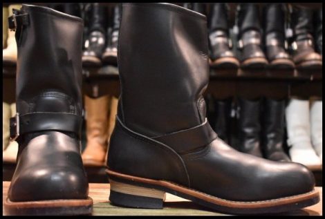 【10D 良品 08年】レッドウィング 2268 エンジニア 黒 ブラッククローム スチールトゥ プルオン ブーツ redwing HOPESMORE