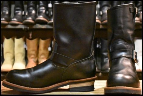 【10D 良品 16年】レッドウィング 2268 エンジニア 黒 ブラッククローム スチールトゥ プルオン ブーツ redwing HOPESMORE