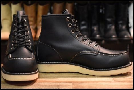 【6E 美品 11年】レッドウィング 8179 アイリッシュセッター 黒 ブラッククローム モックトゥ 編み上げ ブーツ redwing HOPESMORE