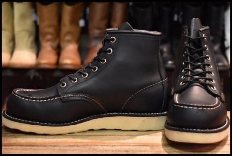 【6E 美品 11年】レッドウィング 8179 アイリッシュセッター 黒 ブラッククローム モックトゥ 編み上げ ブーツ redwing HOPESMORE