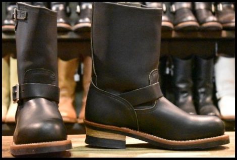 【7D 箱付 未使用 11年】レッドウィング 9085 エンジニア 黒 ブラックハーネス スチールトゥ 2268 ブーツ redwing HOPESMORE
