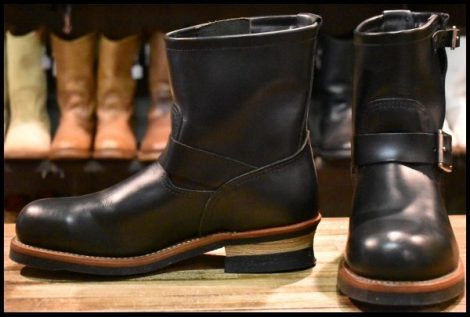 【8D 美品 10年】レッドウィング 2976 ショート エンジニア 黒 ブラック クローム スチールトゥ ブーツ redwing HOPESMORE