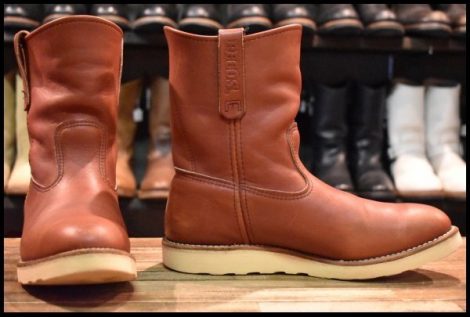 【9E 良品 07年】レッドウィング 8866 ペコス 赤茶 オロラセット クッションソール ブーツ redwing HOPESMORE