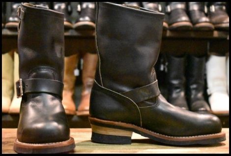 【7D 箱付 未使用 11年】レッドウィング 9085 エンジニア 黒 ブラックハーネス スチールトゥ 2268 ブーツ redwing HOPESMORE