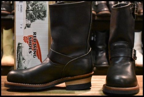 【7D 箱付 未使用 11年】レッドウィング 9085 エンジニア 黒 ブラックハーネス スチールトゥ 2268 ブーツ redwing HOPESMORE