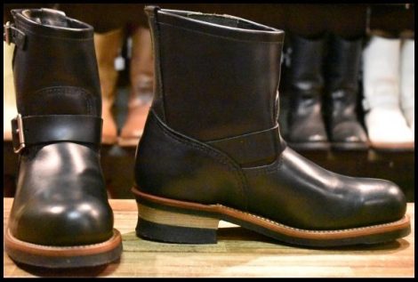 【8D 美品 10年】レッドウィング 2976 ショート エンジニア 黒 ブラック クローム スチールトゥ ブーツ redwing HOPESMORE