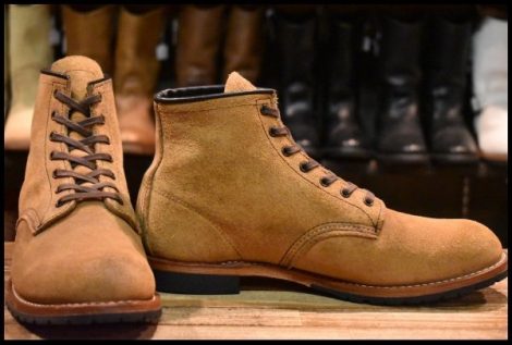 【8.5D 美品 14年 TYPE-B】レッドウィング 9162 ブラックスミス スエード ラフアウト ブラウン プレーントゥ ブーツ redwing HOPESMORE