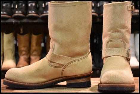 【9D 美品 11年】レッドウィング 8268 スエード エンジニア ホーソーンアビレーンラフアウト ベージュ ブーツ redwing HOPESMORE