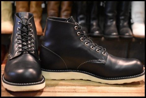 【10.5D 箱付 美品 25年】レッドウィング 8165 アイリッシュセッター 黒 ブラッククローム プレーントゥ ブーツ redwing HOPESMORE