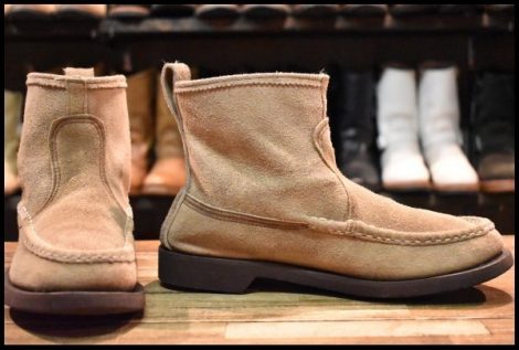 【7.5EE 良品】RUSSELL MOCCASIN ラッセルモカシン ノックアバウト ララミースエード ベージュ モックトゥ プルオン ブーツ HOPESMORE