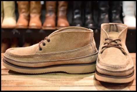 【7.5E 良品】RUSSELL MOCCASIN ラッセルモカシン スポーティングクレーチャッカ ダブルモカシン ララミースエード 短靴 ブーツ HOPESMORE