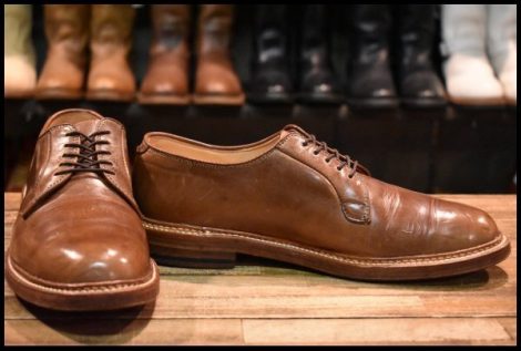 【8D 良品】ALDEN オールデン 9501 オックスフォード ナチュラルクロムエクセル プレーントゥ 茶 レースアップ 短靴 ブーツ HOPESMORE