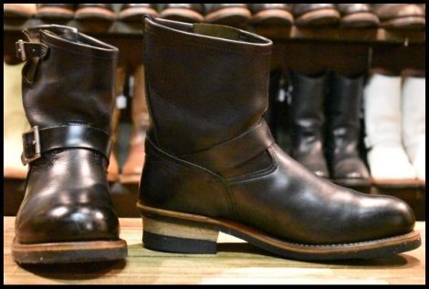 【10D 良品】レッドウィング 2973 ショート エンジニア 黒 スチールトゥ ホーウィン クロムエクセル ブーツ redwing 2976 HOPESMORE