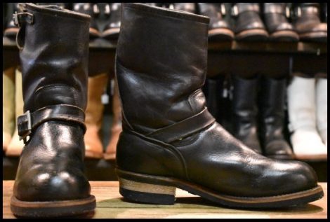 【8.5D 良品 PT83 90年03月刻印】レッドウィング 2268 エンジニア 黒 ブラッククローム スチールトゥ ブーツ redwing HOPESMORE