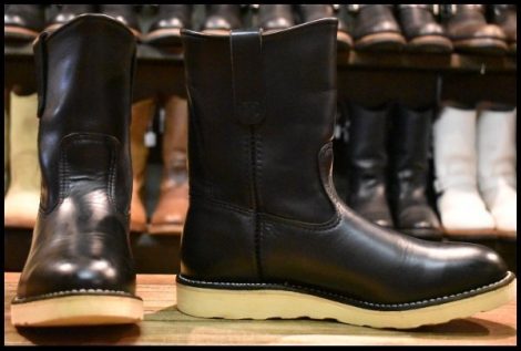 【8E 美品 07年】レッドウィング 8169 ペコス 黒 ブラッククローム プルオン クッションソール ブーツ redwing pecos HOPESMORE