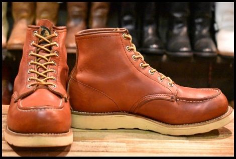 【8E 良品 旧半円犬タグ 92年03月刻印】レッドウィング 875 アイリッシュセッター 赤茶 オロラセット モック ブーツ redwing HOPESMORE
