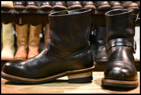 【10D 良品】レッドウィング 2973 ショート エンジニア 黒 スチールトゥ ホーウィン クロムエクセル ブーツ redwing 2976 HOPESMORE