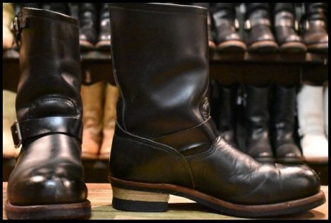 【10D 良品 10年】レッドウィング 2268 エンジニア 黒 ブラッククローム スチールトゥ プルオン ブーツ redwing HOPESMORE