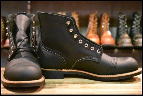 【7D 箱付 未使用 25年】レッドウィング 8084 アイアンレンジャー ブラック ハーネス 黒 キャップトゥ ブーツ redwing HOPESMORE