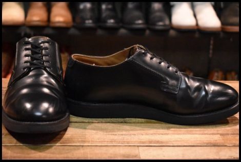 【9.5D 良品 14年】レッドウィング 101 ポストマン シューズ 黒 ブラック シャパラル ローカット 短靴 編み上げ ブーツ redwing HOPESMORE