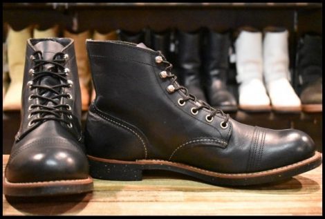 【10D 良品 14年】レッドウィング 8114 アイアンレンジ 黒 ブラック ハーネス キャップトゥ 編み上げ ブーツ redwing 8084 HOPESMORE