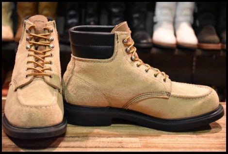 【9.5D 良品 旧羽タグ 95年】レッドウィング 8118 スエード スーパーソール ラフアウト モック 編み上げ ブーツ redwing HOPESMORE