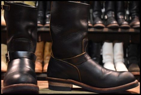 【11D 良品 24年】レッドウィング 2966 ブラック クローンダイク エンジニア 黒 茶芯 スチール無し ブーツ redwing HOPESMORE