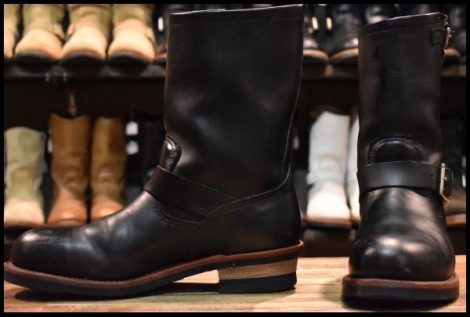 【10D 良品 10年】レッドウィング 2268 エンジニア 黒 ブラッククローム スチールトゥ プルオン ブーツ redwing HOPESMORE