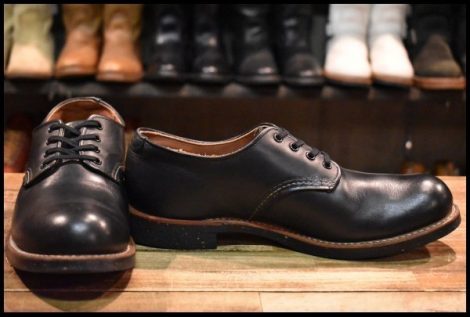 【9D 良品 14年】レッドウィング 8051 フォアマン オックスフォード ブラックスター 黒 短靴 ローカット ブーツ redwing HOPESMORE