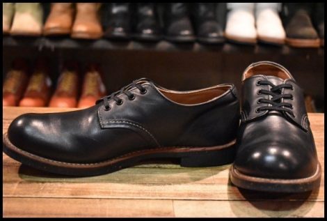 【9D 良品 14年】レッドウィング 8051 フォアマン オックスフォード ブラックスター 黒 短靴 ローカット ブーツ redwing HOPESMORE