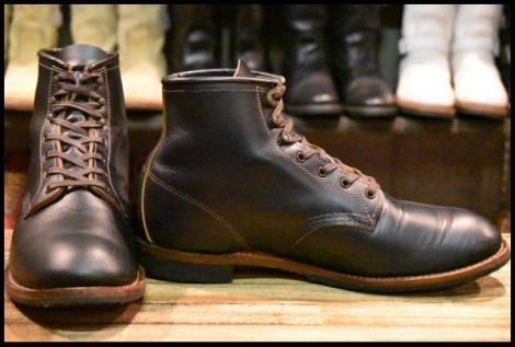 【10D 良品 23年】レッドウィング 9060 ベックマン ブラッククローンダイク 黒 茶芯 フラットボックス 編み上げ ブーツ redwing HOPESMORE