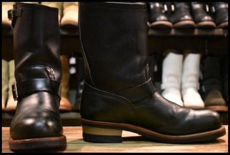 【10D 良品 10年】レッドウィング 2268 エンジニア 黒 ブラッククローム スチールトゥ プルオン ブーツ redwing HOPESMORE