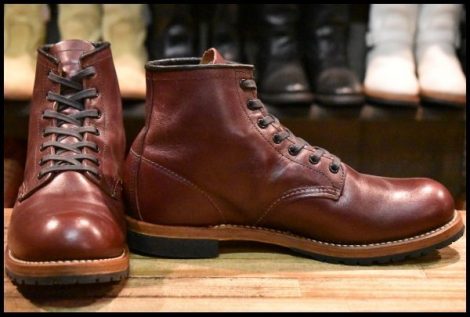 【8D 箱付 良品 15年】レッドウィング 9011 ベックマン ブラックチェリー フェザーストーン プレーントゥ ブーツ redwing HOPESMORE