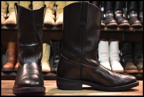 【9E 良品 02年】レッドウィング 8155 ペコス 黒 ブラッククローム プルオン ウエスタン ブーツ redwing pecos HOPESMORE