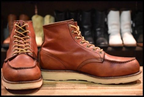 【9E 中古 半円犬タグ 95年】レッドウィング 875 アイリッシュセッター 赤茶 オロラセット モックトゥ ブーツ redwing HOPESMORE
